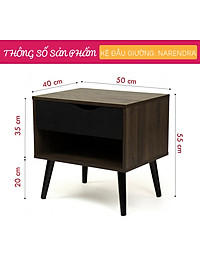 Kệ Đầu Giường Nhỏ Gọn Thiết Kế Đa Năng SMLIFE Narendra