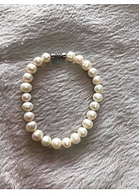 Vòng NGỌC TRAI NỮ ĐEO SIZE 7LY5 VÒNG GỒM 25 HẠT ĐÚNG CUNG SANH  MÀU TRẮNG 