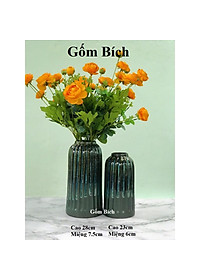 Bình Hoa Lọ Hoa Dáng Lồng Chim Men Hỏa Biến Gốm Sứ Bát Tràng - Gốm Bích