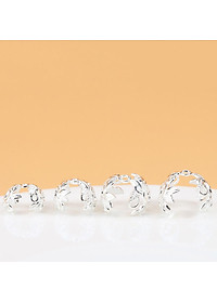 Combo charm bạc hoa ôm hạt xỏ ngang - Ngọc Quý Gemstones