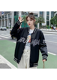 Áo Khoác Dù Hai Lớp Unisex, Áo Khoác Bomber Form Rộng 2 Màu Trắng Đen 28 Nam Nữ Ulzzang, Labibi