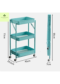 Kệ Để Đồ Đa Năng Gấp Gọn 3 Tầng Có Bánh Xe Cao Cấp