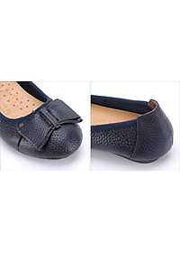 Giày Nữ Búp Bê Da Bò Huy Hoàng HT7908 - Xanh Đen