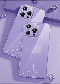 Ốp Lưng dành cho iPhone 14 Pro Max Cứng Trong Suốt Chống Ố Vàng siêu mỏng Đính Đá hiệu Memuni Diamon - Hàng nhập khẩu