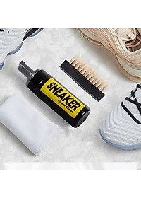Bộ Vệ Sinh Giày Dép Làm Sạch Chuyên Sâu Giặt Giày gồm 1 bình xịt tạo bọt dung tích 150ml, 1 khăn mềm, 1 bàn chải mềm