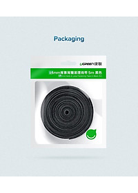 Ugreen UG60485LP124TK 5M cỡ 15mm băng dán Velcro màu đen ngang 1.5cm - HÀNG CHÍNH HÃNG