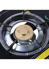 Bếp Gas Đôi Chén Nhôm RAINY hoa văn màu sắc ngẫu nhiên + tặng vĩ nướng chống dính - Hàng chính hãng