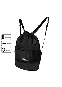 Balo dây rút thể thao đen Xbags Wisdom Xb 6004, Chất liệu chống thấm nước hiệu quả