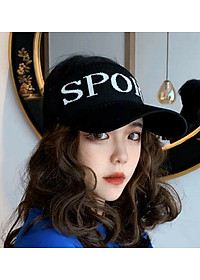 Mũ thể thao sport nửa đầu - Mũ lưỡi trai nửa đầu phong cách thời trang Aloha style-Nón Kết nửa đầu Nữ  Spor - Đen