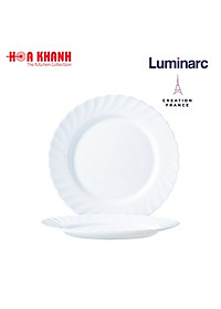 Đĩa Thủy Tinh Luminarc Diwali Trianon Trắng 20cm đựng thức ăn, kháng vỡ, cường lực - Bộ 3 đĩa - N3647