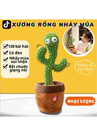 Cây Xương Rồng Nhảy Múa , Uốn Lượn , Biết Hát , Biết Nhại Tiếng , Có Đèn Led Dễ Thương - Hàng Chính Hãng