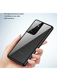 Ốp lưng kính trong viền màu chống sốc không ố vàng cho SamSung Galaxy S21 Ultra, S21 Plus- Hàng nhập khẩu