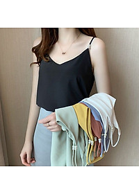 Áo 2 Dây Nữ New  Design Đính Ngọc Trai Mẫu Mới, Lụa Satin Mịn Mát, Phong Cách Vintage Trẻ Trung, Áo Có Nhiều Màu Và Đủ Size AO0004