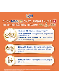 Sữa bột Nestlé NAN INFINIPRO A2 1 với công thức đầu tiên chứa đạm A2, 6HMO & Lợi khuẩn kép nhập khẩu Thụy Sĩ - Hộp 800g cho bé 0 - 12 tháng