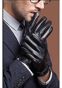 Găng tay nam da cừu BHY8791 Bao tay da thật nam. Lót lông giữ ấm, cán gió, chống ngấm nước. Hàng chính hãng