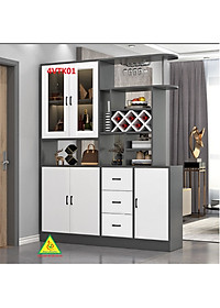 Vách ngăn kiêm tủ rượu trang trí phòng khách , nhà bếp 4VTK01 - Nội thất lắp ráp Viễn Đông