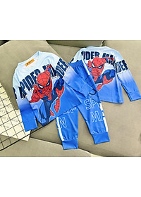 Đồ bộ bé trai, Bộ ngủ dài tay cho bé trai hình thể thao Siêu nhân từ 12-40kg chất thun lạnh mềm mịn mát