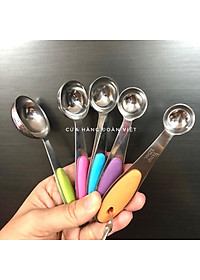 Muỗng Đong Định Lượng Inox Dày Không Gỉ - Cán Silicon
