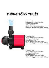 Máy bơm HA 8000 - HA10000 - HA12000 lõi trục gốm, 9 nấc chỉnh nước dùng cho bể cá, hồ cá, hòn non bộ - Máy bơm chìm cao cấp