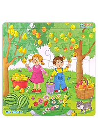 05 bộ tranh xếp hình 20 mảnh size 17x17cm – đồ chơi trí tuệ cho bé từ 2 tuổi – Combo Sắc màu tuổi thơ