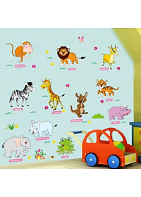 Decal dán tường Thú tiếng anh - SS27