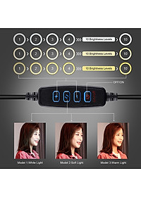 Bộ đèn livestream mini 3 chế độ 16cm có giá đỡ 3 chân xoay 360 độ PaKaSa- Hàng chính hãng