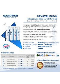 Máy Lọc Nước AQUAPHOR CRYSTAL ECO H Chuẩn Nước Khoáng Uống Trực Tiếp, Công Nghệ NANO Aqualen Độc Quyền, Máy Lọc Nước Không Điện - Nhập Khẩu Châu Âu, Hàng Chính Hãng