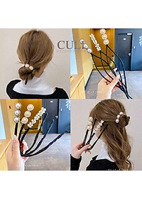 Kẹp búi tóc, kẹp quấn tóc dẻo củ tỏi đa năng, kẹp tóc đính hoa - ngọc hot trend style Hàn Quốc cho nữ - Culi.accessories