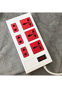 Ổ cắm Điện Quang ECO ĐQ ESK 2WR 6ECO (6 Lỗ, dây dài 2m, màu trắng đỏ)