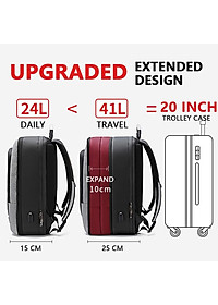Balo laptop Arctic Hunter B00227 chất liệu oxford chống nước, khóa mở rộng như vali, cổng kết nối USB