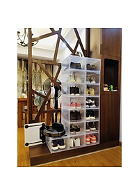 Hộp Đựng Giày Nhựa Cứng Cao Cấp Size Lớn Cửa Nam Châm Lắp Ráp Tiện Lợi Song Anh- Hàng Chính Hãng