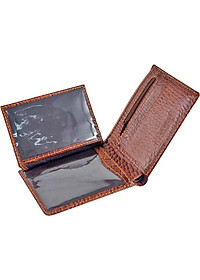 Bộ Ví & Thắt Lưng Nam Vân Cá Sấu Huy Hoàng HT2112-HT4115 (23 x 11,5 cm) - Nâu