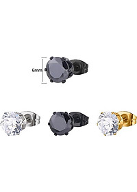 Bông Tai Nam Nữ 1 Hạt Đá  Chất Liệu Thép Titan Không Đen Không Dị Ứng TT 1689