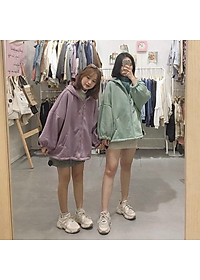 Áo Khoác Cánh Dơi Form Rộng Unisex Nam Nữ Kiểu Trơn Khóa Tròn Có Dây Rút Tone Màu Pastel Nhẹ Nhàng Nhiều Lựa Chọn