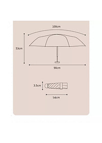Ô dù gấp gọn UPF 50 kích thước nhỏ gọn 14cm thời trang hàn quốc, chống tia UV cực kì tốt - Hàng Chính Hãng MINIIN