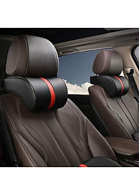 GỐI TỰA ĐẦU, TỰA LƯNG 3D CHẤT LIỆU CAO SU NON BỌC  DA TRÊN XE Ô TÔ - NHIỀU MÀU