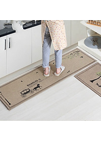 Bộ 2 thảm trải sàn nhà bếp mẫu mới cao cấp đế cao su chống trơn trượt tiện dụng - giao họa tiết và màu sắc ngẫu nhiên