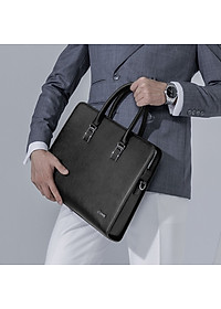 Túi Xách, Cặp Thời Trang Nam Khóa Số Cao Cấp Da Bò Mill CTS12 Đen