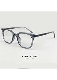 Gọng Kính Cận, Kính Giả Cận Nam Nữ Cao Cấp, Gọng Nhựa Cốt Thép, Mắt Vuông To Trơn, Đen, Xanh Lá, Xám Trong - BLUE LIGHT