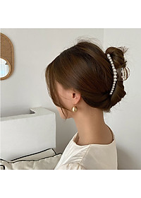 Kẹp Tóc Càng Cua Đính Ngọc Trai Nhân Tạo Phong Cách Hồng Kông Thâp Niên 90s