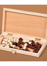 Cờ vua gỗ thông KHÔNG NAM CHÂM tự nhiên cao cấp cỡ vừa 29x29cm - Bộ cờ vua bằng gỗ chọn loại có nam châm chính hãng