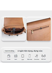 Túi Trita ( Thời trang nam dáng ngang phối ngăn đôi - Túi đeo chéo da RTN6 )