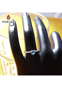 Nhẫn bạc nữ đá Topaz mệnh thủy, mộc - Ngọc Quý Gemstones