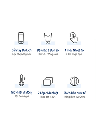 Bình đun nước kiêm giữ nhiệt cao cấp Morphy Richards MR6060, chất liệu inox 304, inox 316L , dễ dàng thay đổi kiểm soát nhiệt đô, dung tích 350ml- Hàng chính hãng