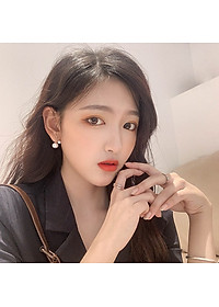 Bông tai chữ X ngọc trai