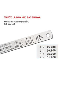 THƯỚC LÁ INOX MẠ NHŨ BẠC SHINWA