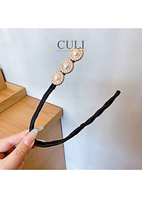 Kẹp búi tóc, kẹp quấn tóc dẻo củ tỏi đa năng, kẹp tóc đính hoa - ngọc hot trend style Hàn Quốc cho nữ - Culi.accessories