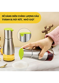 Chai rót nước mắm thủy tinh bọc inox 320ml VANDO phụ kiện nhà bếp
