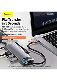 Hub chuyển đổi đa năng 8 trong 1 Baseus CAHUB-CV0G ( Type-C to HDMI/ USB3.0/ LAN / SD Card Reader/ Type C PD 100W, Multifunctional HUB) - HÀNG NHẬP KHẨU