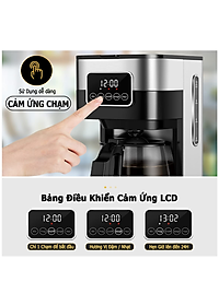 Máy pha cà phê tự động cao cấp Shardor CM1429TA-GS 1500ml - Hàng Nhập Khẩu